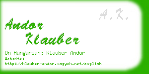 andor klauber business card